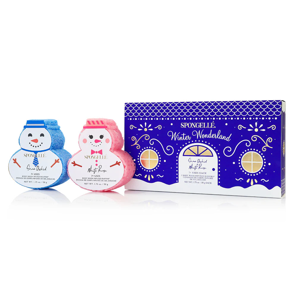 SPONGELLE HOLIDAY SNOWMAN- GIFT SET- WINTER WONDERLAND (SNOW ORCHID & WINTER ROS